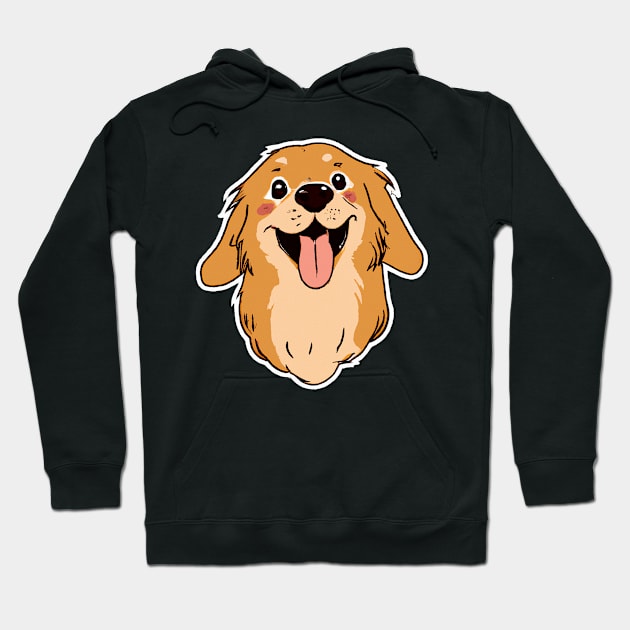 Happy Golden Retriever Dog Lover Puppy Retro Hoodie by BetterManufaktur